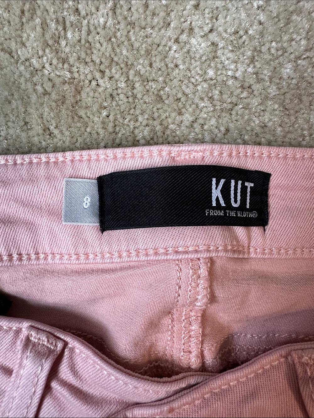 Kut from the Kloth Soft Pink Amy Straight Crop Jeans - Picture 2 of 9